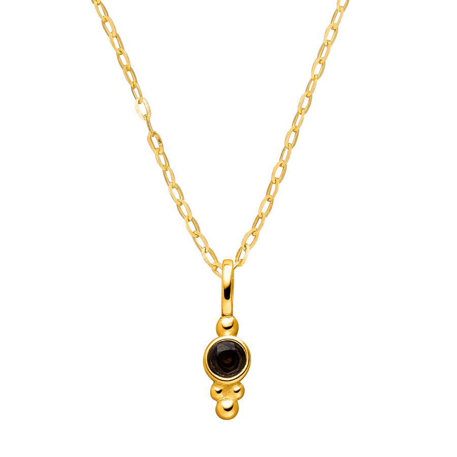December Birthstone Pendant Necklace: Blue or Brown Topaz