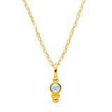 December Birthstone Necklace Topaz Brown / Blue