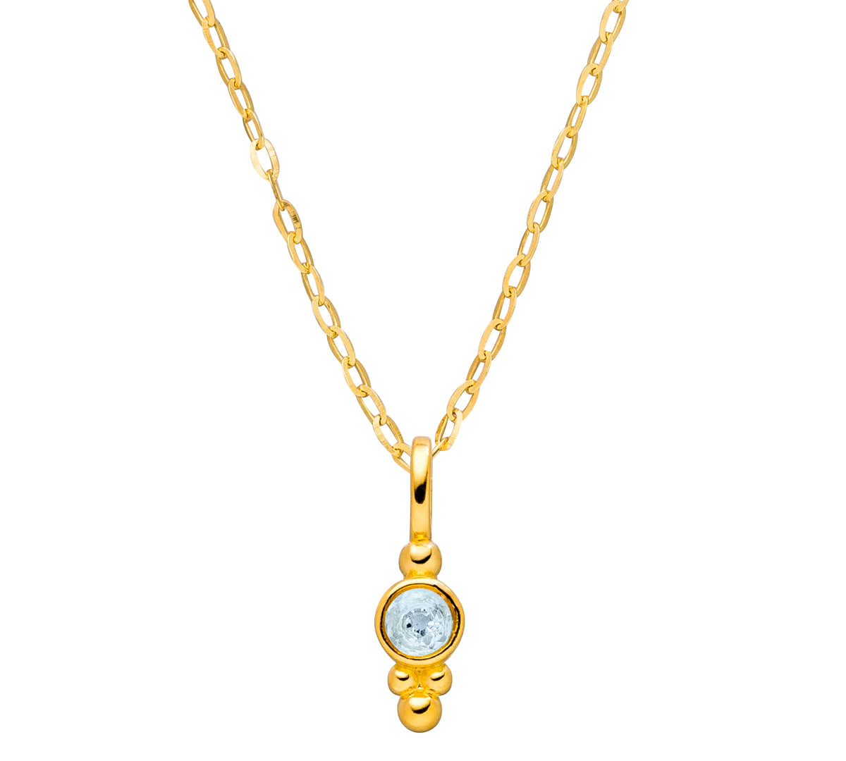 Geburtsstein Kette mit Aquamarin Edelstein von hoffnungsträger Yoga Schmuck.