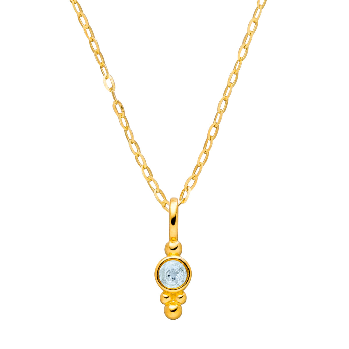 Geburtsstein Kette mit Aquamarin Edelstein von hoffnungsträger Yoga Schmuck.