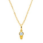 Geburtsstein Kette mit Aquamarin Edelstein von hoffnungsträger Yoga Schmuck.