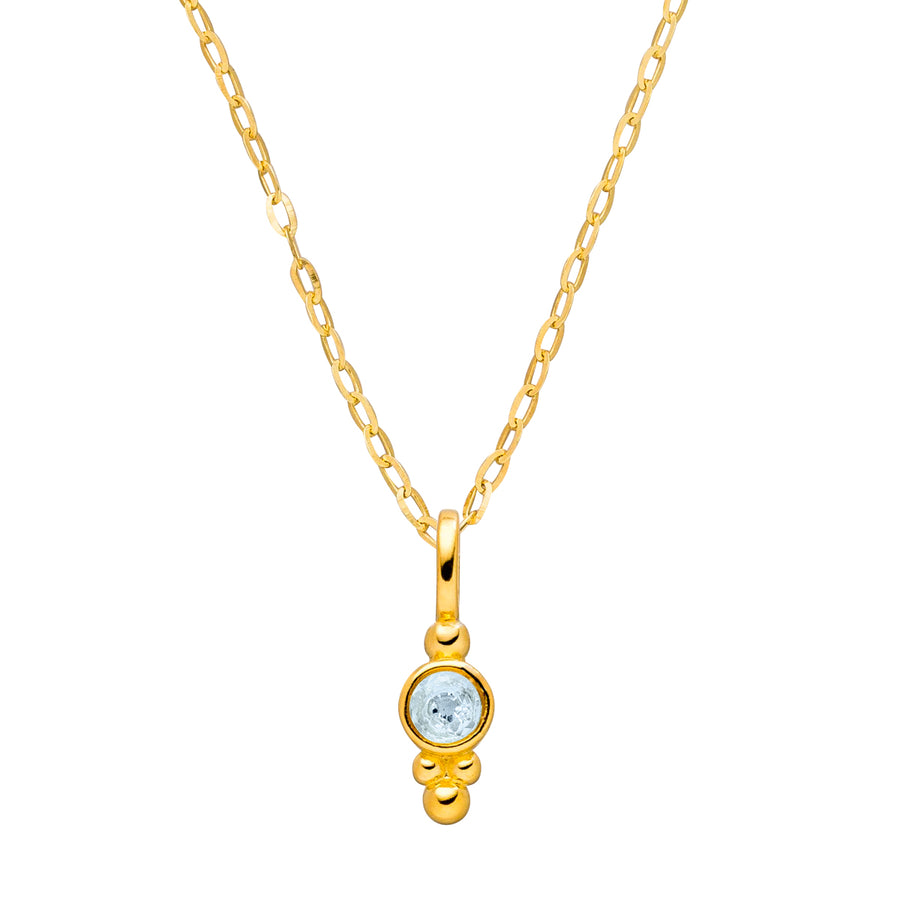 Geburtsstein Kette mit Aquamarin Edelstein von hoffnungsträger Yoga Schmuck.