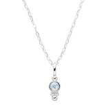 December Birthstone Necklace Topaz Brown / Blue