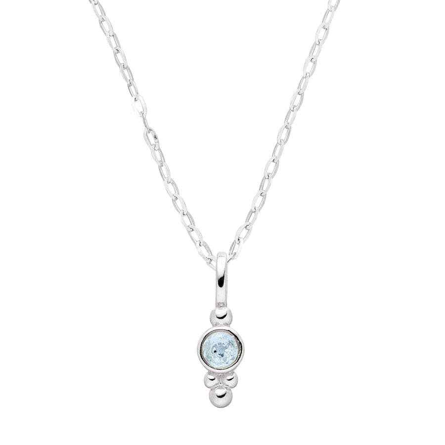 December Birthstone Pendant Necklace: Blue or Brown Topaz