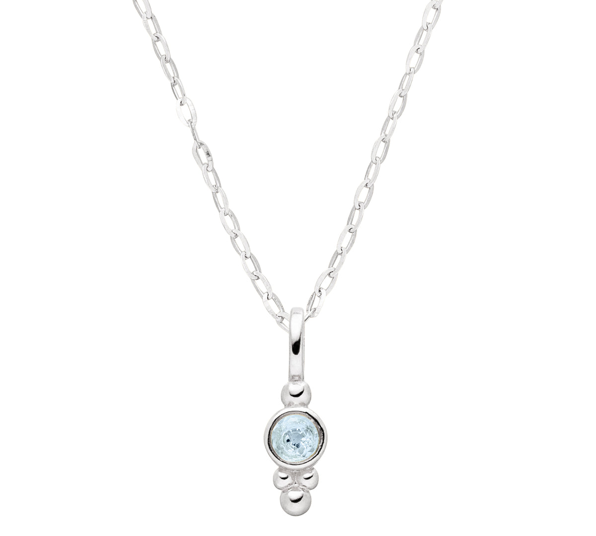 March birthstone necklace aquamarine