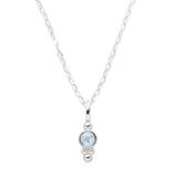 March birthstone necklace aquamarine