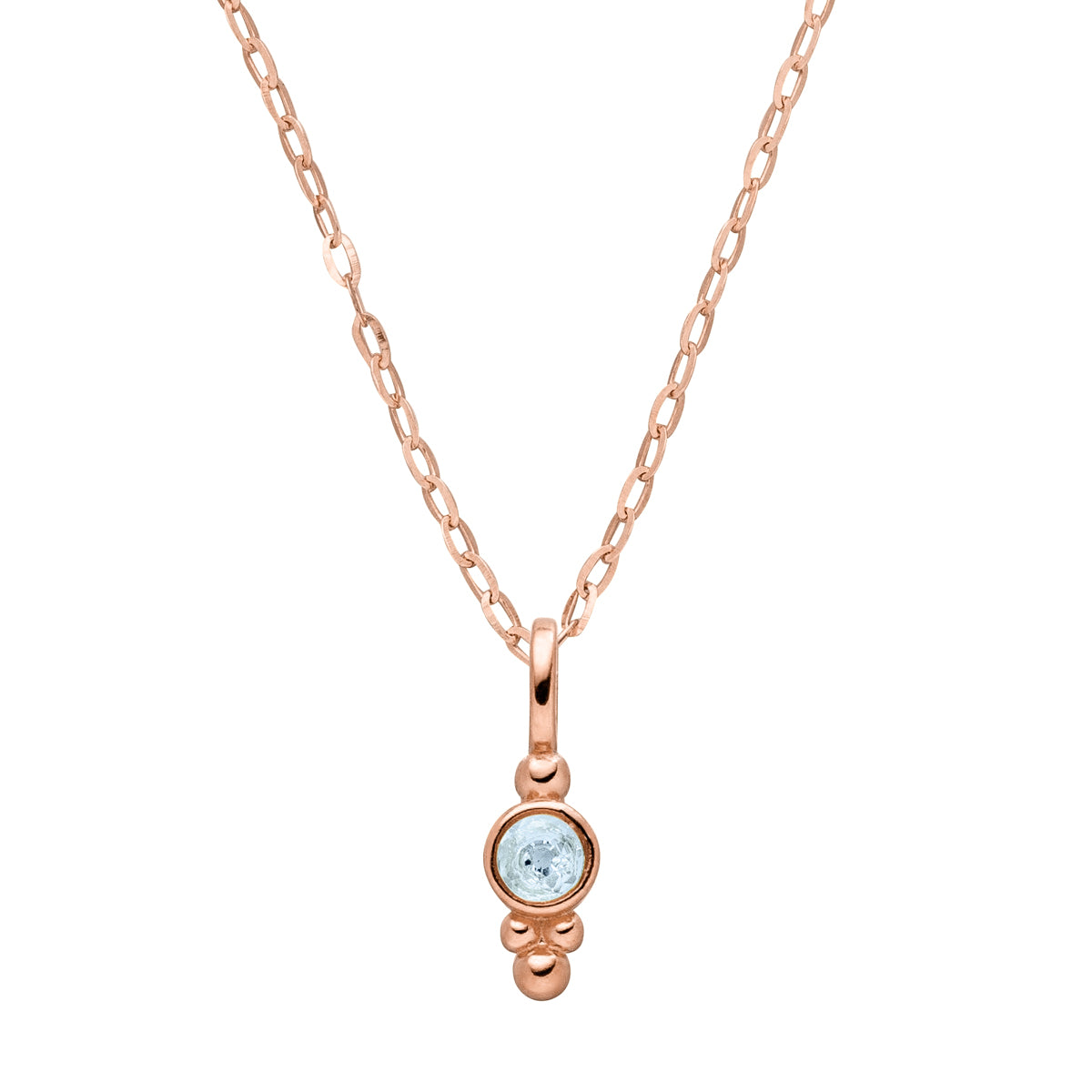 Geburtsstein Kette März mit edlem Aquamarin Edelstein.