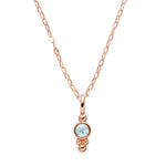 Geburtsstein Kette März mit edlem Aquamarin Edelstein.