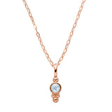 Geburtsstein Kette März mit edlem Aquamarin Edelstein.