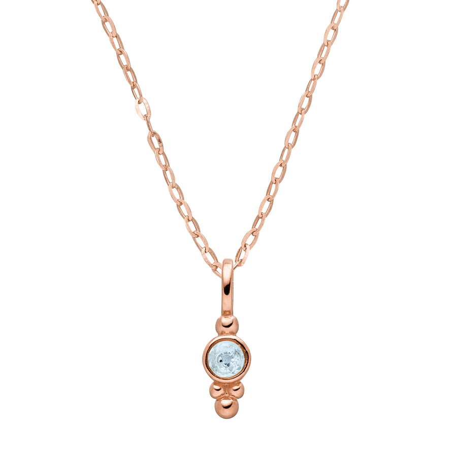 Geburtsstein Kette März mit edlem Aquamarin Edelstein.