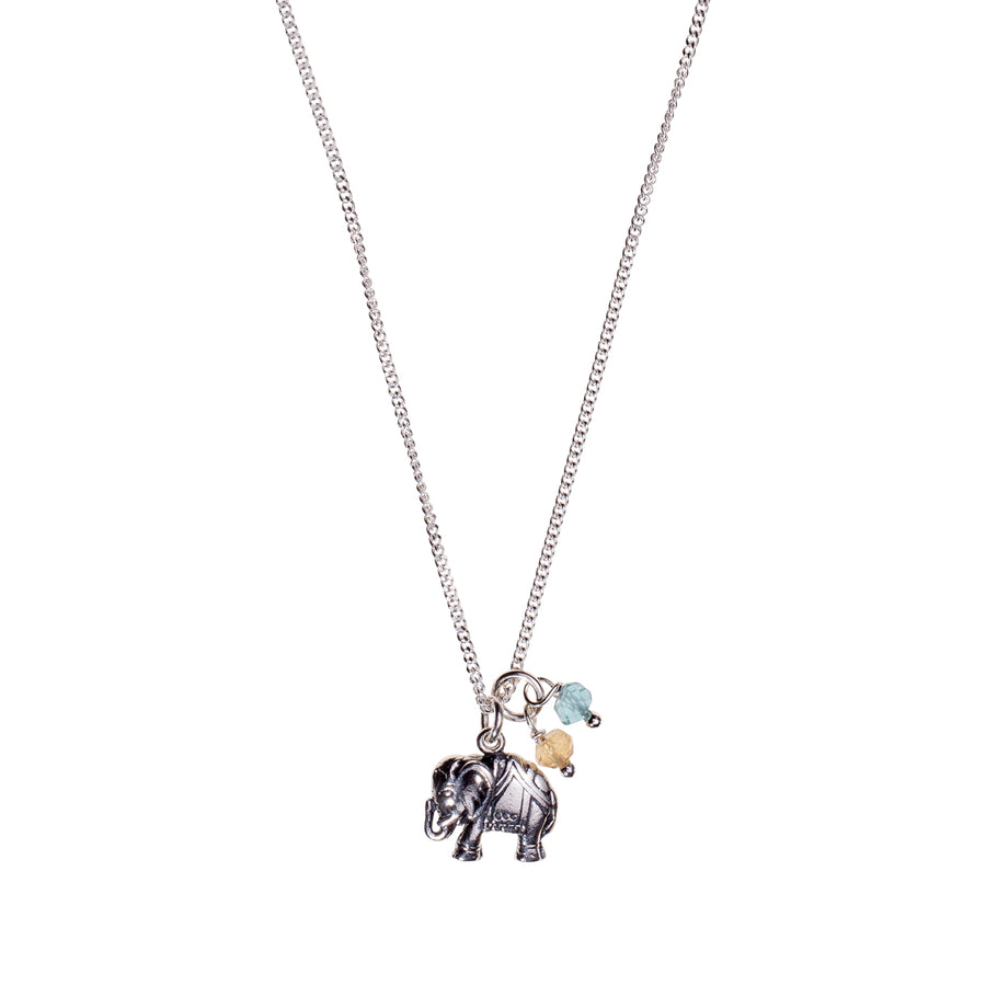 Liefdesketting Happy Elephant zilver met citrienen