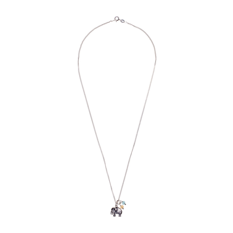 Liefdesketting Happy Elephant zilver met citrienen