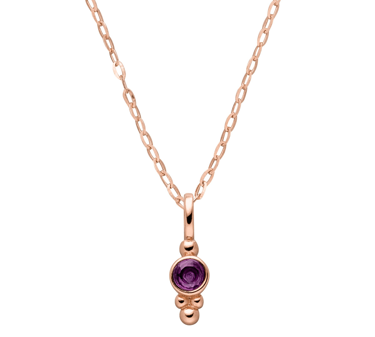 Birthstone necklace February Amethyst 