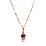 Birthstone necklace February Amethyst 