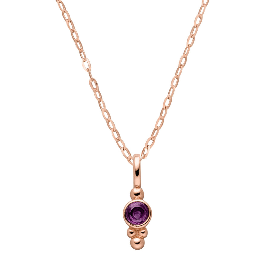 February Birthstone Pendant Necklace: Deep Purple Amethyst