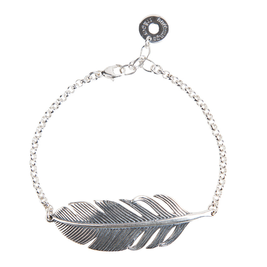 Feder Armband aus 925er Silber von Hoffnungsträger Hamburg