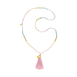 Lange Chakra Edelsteinkette aus 162 echten pastellfarbigen Edelsteinen im Feinschliff.