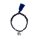 Handmala Elefant Silber mit Blaufluss