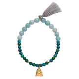 Handmala Buddha Gold, Amazonit & Chrysokroll