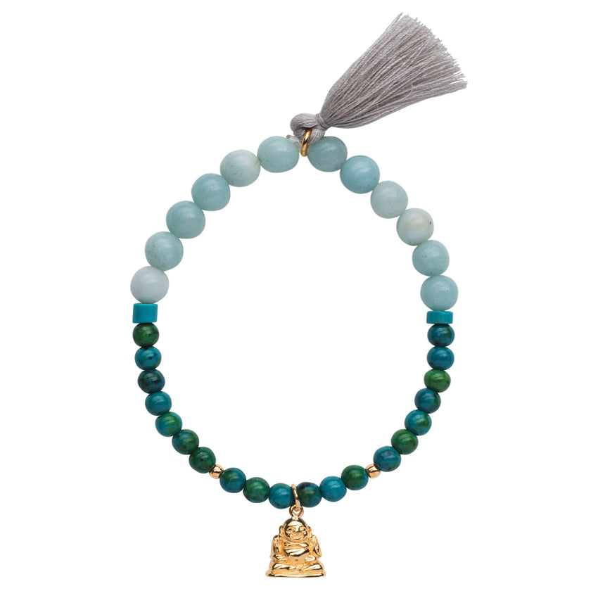 Handmala Buddha, Amazonite&Chrysocroll
