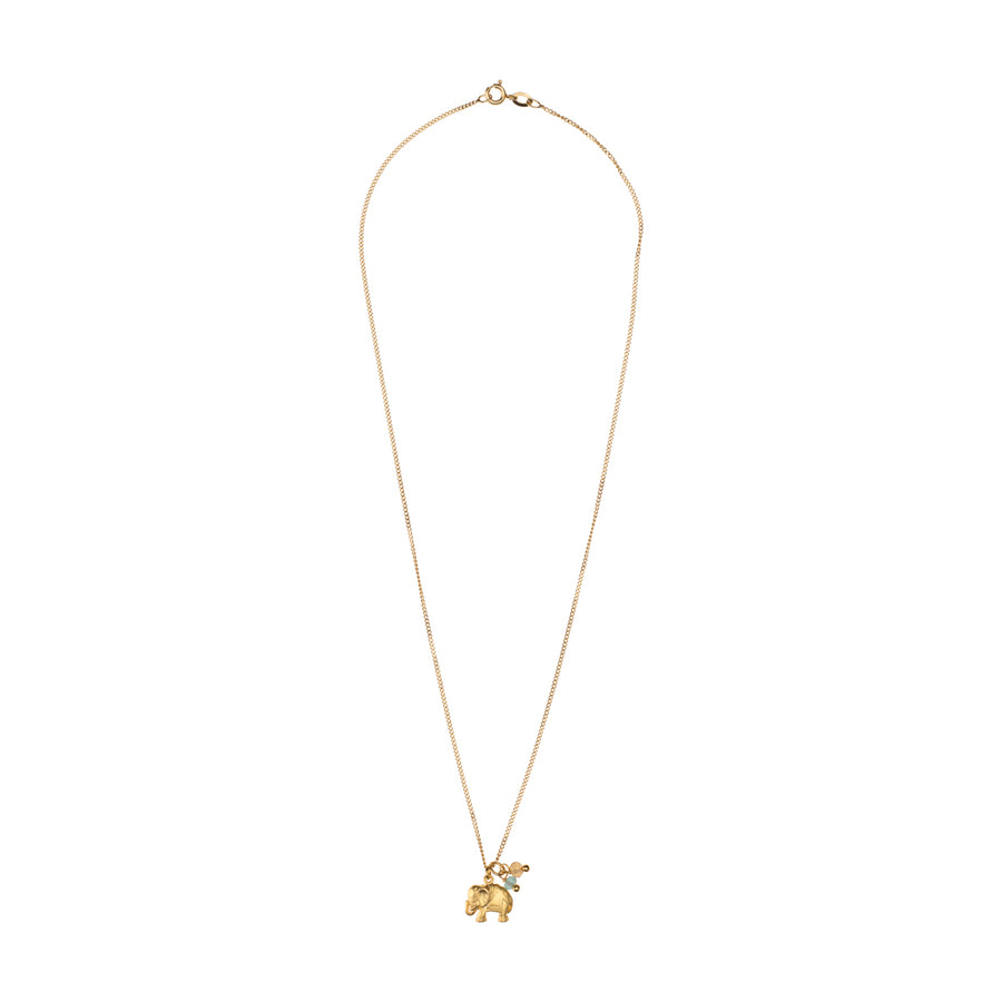 Liefdesketting Happy Elephant Goud met citrienen