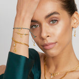 Layering Armband Gliederkette aus Gold mit Mondstein
