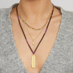 Karma Kette mit Mantra Anhänger Om Mani Padme Hum.