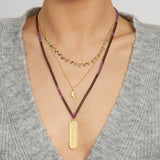 Karma Kette mit Mantra Anhänger Om Mani Padme Hum.
