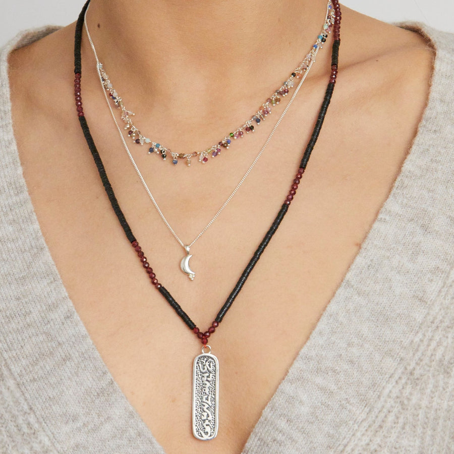"Good Karma" Vintage Necklace, Silver