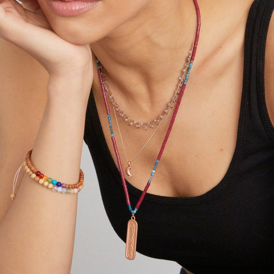 Vintage ketting "Good Karma", roségoud