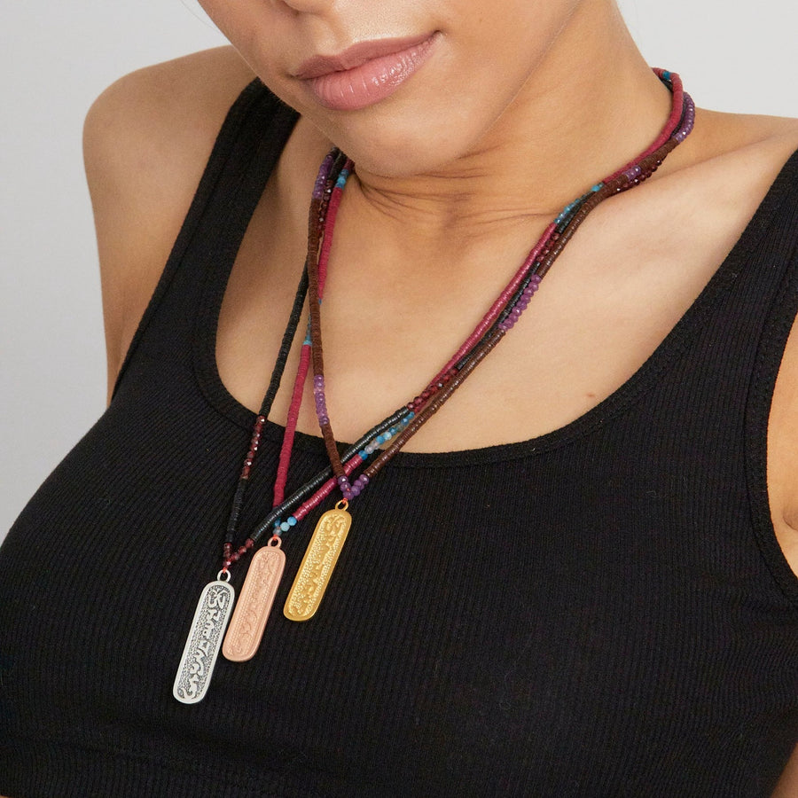"Good Karma" Vintage Necklace, Silver