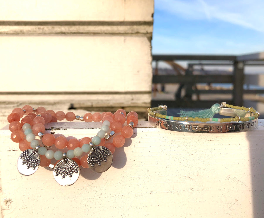 Three row coin bracelet silver