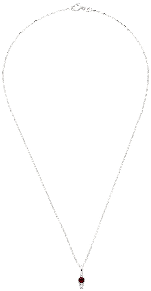 January Birthstone Pendant Necklace: Dark Red Garnet