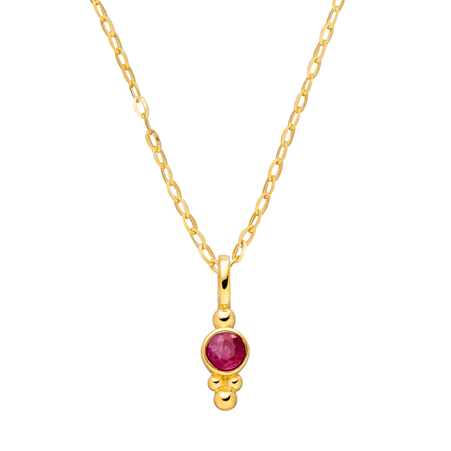 Necklace with July birthstone pendant: pink ruby