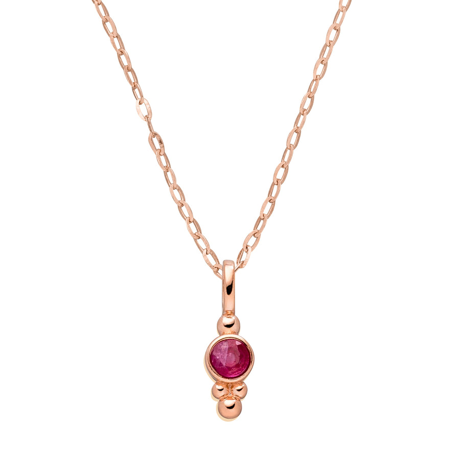 Necklace with July birthstone pendant: pink ruby