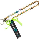 Schlüsselanhänger Perlen und Chakra Edelsteinen als Yoga Geschenk.