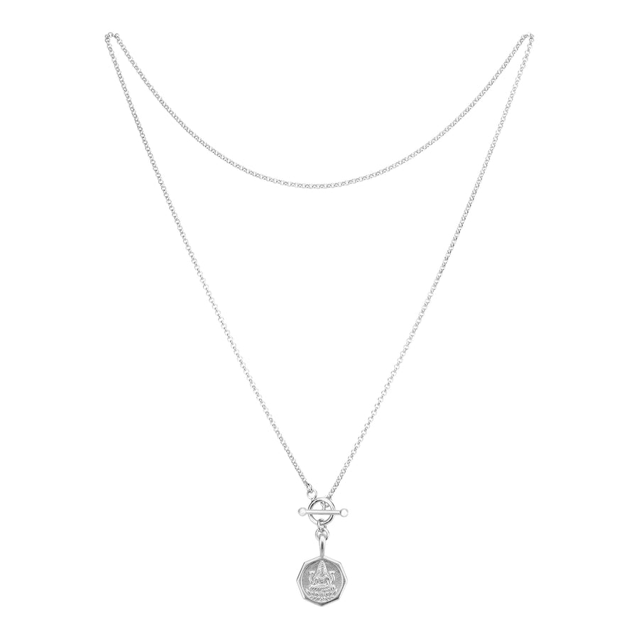 Love Chain Lakshmi with Toggle Clasp, Silver