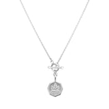 Love Chain Lakshmi with toggle clasp, silver 