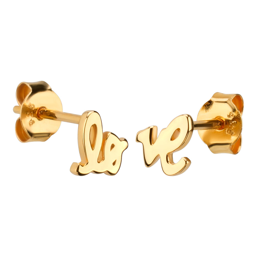 Love Ohrringe in vergoldetem Sterlingsilber.