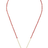 Yoga Kette mit Mantra Anhängern und roter Koralle.