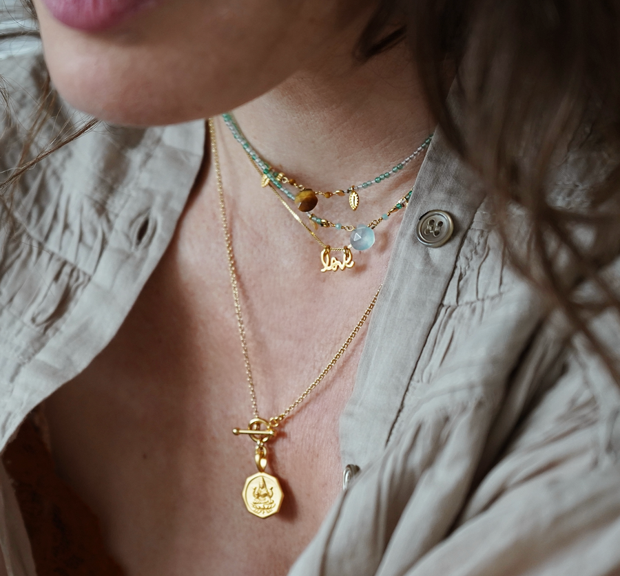 Liefdesketting "LOVE is luck", zilver