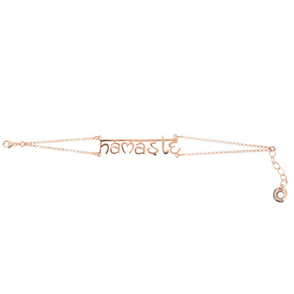 Pulsera namasté "Sanskrit", oro rosa
