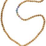 Mala Kette mit Chakra Steinen und Herz Anhänger in Rosévergoldet.
