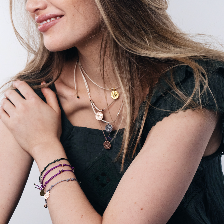Verstelbare "I am perfect" ketting, creme