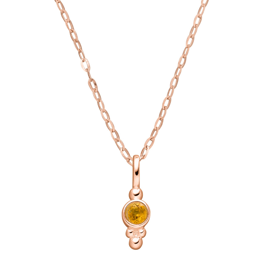 Necklace with November birthstone pendant: honey-colored citrine