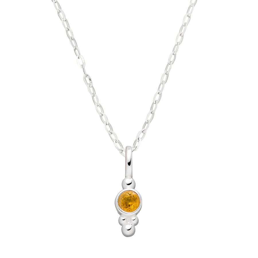Necklace with November birthstone pendant: honey-colored citrine