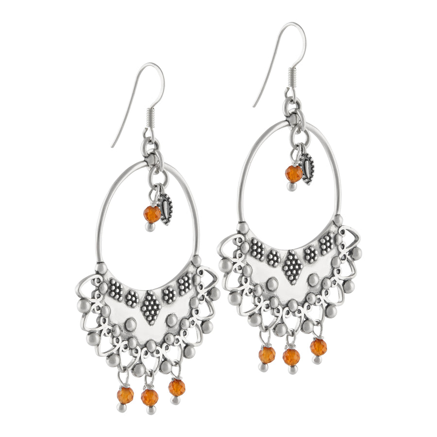 Indische Mond Ohrringe im Boho Stil aus 925er Sterlingsilber.