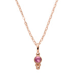 Geburtsstein Kette Oktober mit Turmalin Edelstein edel gefasst an rosévergoldeter Halskette.