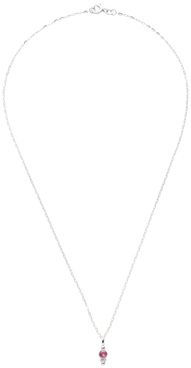 October Birthstone Pendant Necklace: Tourmaline
