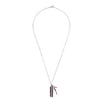 Mantra Kette Om Mani Padme Hum. 925 Silber. Mit Amethyst und Citrin.  50 oder 60 cm lang.